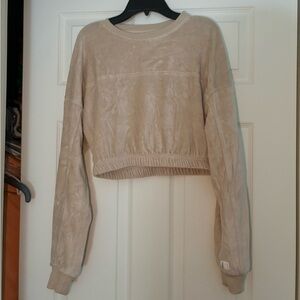 Women’s tan cropped sweatshirt